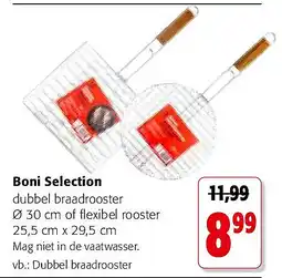 Colruyt Boni Selection dubbel braadrooster Ø 30 cm of flexibel rooster 25,5 cm x 29,5 cm aanbieding