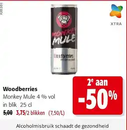 Colruyt Woodberries Monkey Mule 4 % vol in blik 25 cl aanbieding