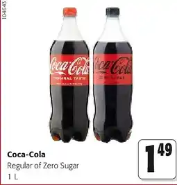 Colruyt Coca-Cola Regular of Zero Sugar 1 L aanbieding