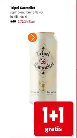 Colruyt Tripel Karmeliet sterk blond bier 8 % vol in blik 50 cl aanbieding