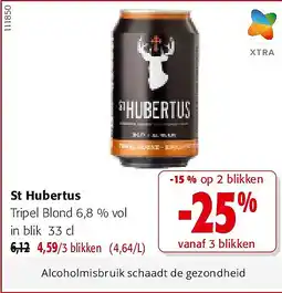 Colruyt St Hubertus Tripel Blond 6,8 % vol in blik 33 cl aanbieding