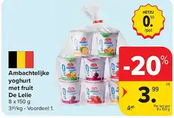 Carrefour Ambachtelijke yoghurt met fruit De Lelie aanbieding