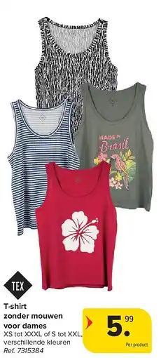 Carrefour T-shirt zonder mouwen voor dames aanbieding