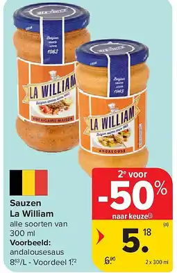 Carrefour Sauzen La William aanbieding