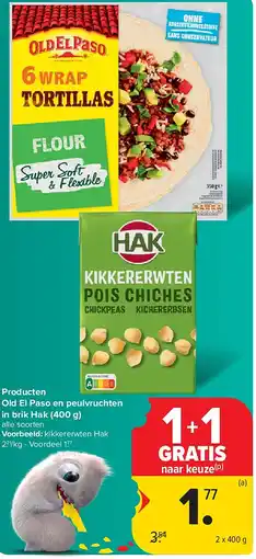 Carrefour Producten Old El Paso en peulvruchten in brik Hak (400 g) aanbieding