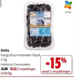 Colruyt Delta hangcultuur-mosselen Royal 2 kg aanbieding