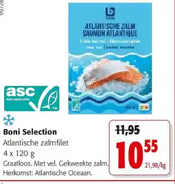 Colruyt Boni Selection Atlantische zalmfilet 4 x 120 g aanbieding
