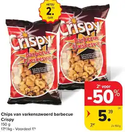 Carrefour Chips van varkenszwoerd barbecue Crispy aanbieding