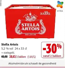 Colruyt Stella Artois 5,2 % vol 24 x 33 cl aanbieding