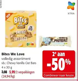 Colruyt Bites We Love Chewy Vanilla Oat Bars 4 x 30 g aanbieding