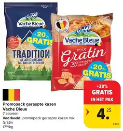 Carrefour Promopack geraspte kazen Vache Bleue aanbieding