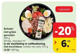 Carrefour Schotel met grijze garnalen aanbieding