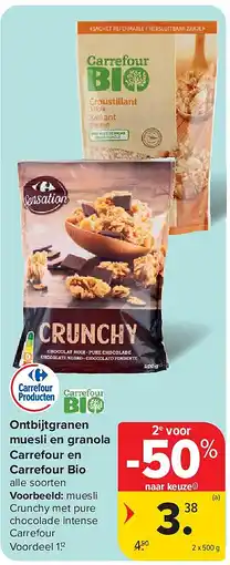 Carrefour Ontbijtgranen muesli en granola Carrefour en Carrefour Bio aanbieding