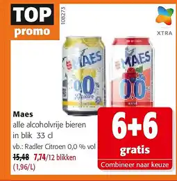 Colruyt Maes Radler Citroen 0,0 % vol aanbieding