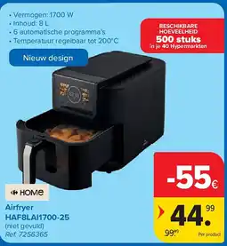 Carrefour Airfryer HAF8LAI1700-25 aanbieding