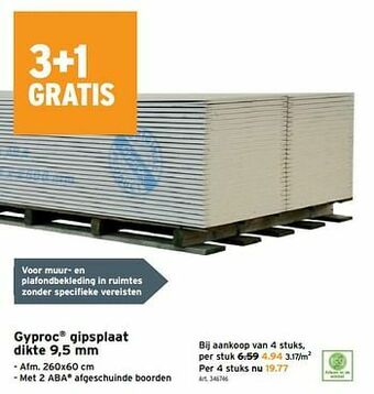 GAMMA Gyproc gipsplaat aanbieding