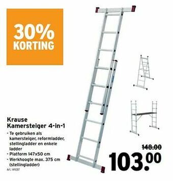 GAMMA Krause kamersteiger 4-in-1 aanbieding