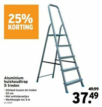 GAMMA Aluminium huishoudtrap 5 treden aanbieding