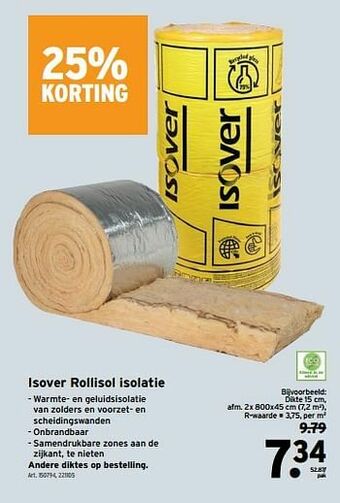GAMMA Isover rollisol isolatie aanbieding