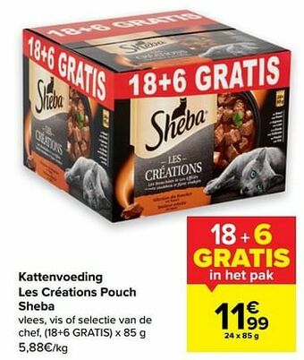 Carrefour Kattenvoeding les créations pouch sheba aanbieding