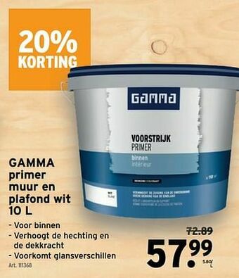 GAMMA Gamma primer muur en plafond wit aanbieding