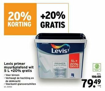 GAMMA Levis primer muur+plafond wit aanbieding