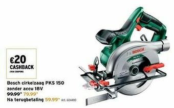 GAMMA Bosch cirkelzaag pks 150 zonder accu 18v aanbieding