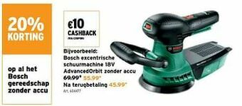 GAMMA Bosch excentrische schuurmachine 18v advancedorbit zonder accu aanbieding