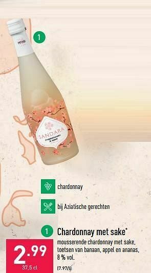 ALDI Chardonnay met sake aanbieding