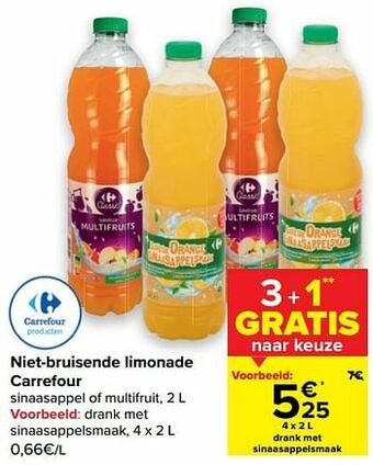 Carrefour Drank met sinaasappelsmaak aanbieding