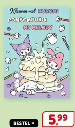 Boekenvoordeel Kleuren met kuromi aanbieding