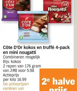 Albert Heijn Côte d'or kokos en truffé en mini nougatti combineren mogelijk aanbieding