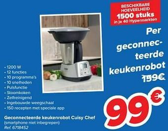 Carrefour Geconnecteerde keukenrobot cuisy chef aanbieding