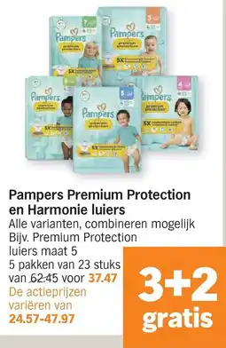 Albert Heijn Pampers premium protection en harmonie luiers aanbieding