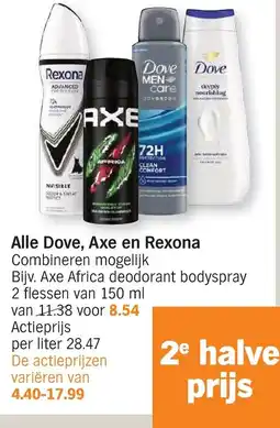 Albert Heijn Alle dove , axe en rexona aanbieding