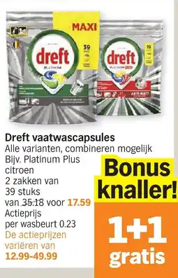 Albert Heijn Dreft vaatwascapsules aanbieding