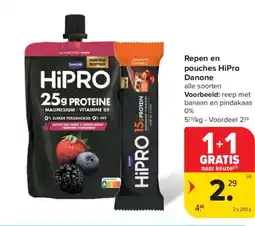 Carrefour Market Repen en pouches HiPro Danone aanbieding
