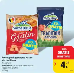 Carrefour Market Promopack geraspte kazen vache bleue aanbieding
