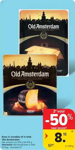 Carrefour Market Kaas in sneetjes of in blok old amsterdam aanbieding