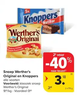 Carrefour Market Snoep werther's original en knoppers aanbieding