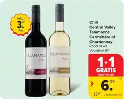 Carrefour Market Chili central valley talamanca carménère of chardonnay aanbieding