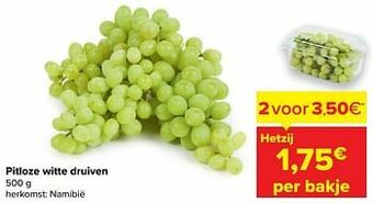 Carrefour Pitloze witte druiven aanbieding