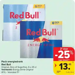 Carrefour Market Pack energiedrank Red Bull aanbieding