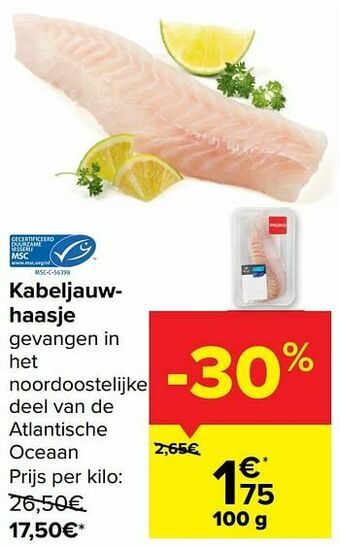 Carrefour Market Kabeljauwhaasje aanbieding