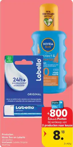 Carrefour Market Producten Nivea Sun en Labello aanbieding