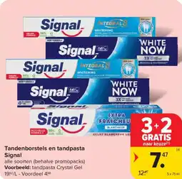Carrefour Market Tandenborstels en tandpasta signal aanbieding