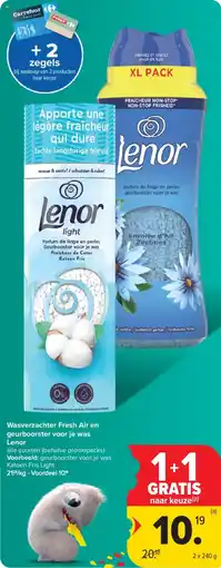 Carrefour Market Wasverzachter fresh air en geurboorster voor je was lenor aanbieding