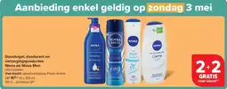Carrefour Market Douchegel, deodorant en verzorgingsproducten Nivea en Nivea Men aanbieding