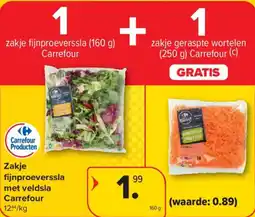 Carrefour Market Zakje fijnproeverssla met veldsla carrefour aanbieding