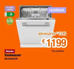 Expert Miele Vaatwasser MLG5663SCVI aanbieding